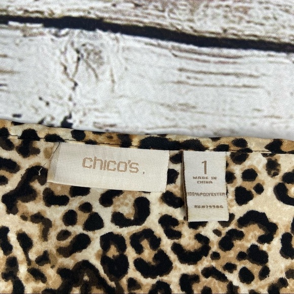 Chico’s Sleeveless Leopard Print Blouse Size 1 - Picture 4 of 12